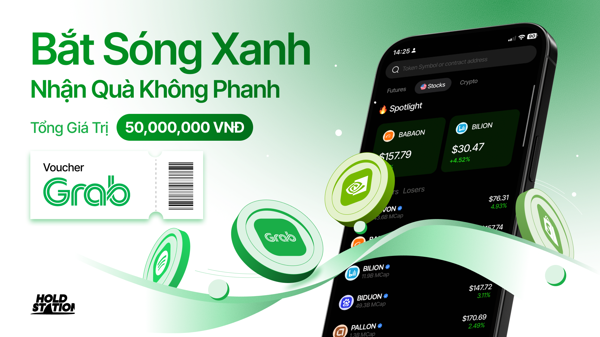 Mua Cổ Phiếu "Xanh" Chia Sẻ 50,000,000 VNĐ Voucher Grab Mỗi Ngày!